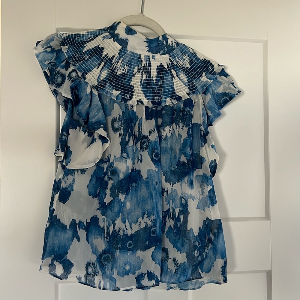 Silk blouse- blue, new with tags